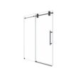 Frameless Single Sliding Shower Door Clear Tempered Glass - Matte Black - Image 13