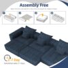 Modern Oversized Modular Sectional Sofa, Sparkling Chenille Fabric Soft Cushion Sofa With 6 Pillows, 6 Pieces Diy Combination Tufted Sofa, No Assembly Required - Blue - Image 15