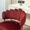 Velvet Home Office Desk Chair, Modern Cute Computer Chair With Swivel Wheels, Height Adjustable - Wine Red - Image 11