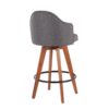 Ahoy - Contemporary Fixed Height Counter Stool With Bamboo Legs / Round Footrest (Set of 2) - Gray / Walnut - Image 4