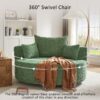 360° Swivel Chair Accent Barrel Chair Swivel Round Sofa Chair With 3 Removable Pillows For Living Room, Office And Hotel - Green - Image 4