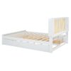 Queen Size Headboard Bed With 2 Drawers And Trundle - White - Image 3