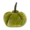 Velvet Weighted Pumpkin With Resin Stem Apple, Pumpkin Ornament Decor For Holiday Harvest Festival Fall Festival & Thanksgiving (Set of 2) - Green - Image 6