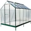 6.3'*10.2'*7' Polycarbonate Greenhouse, Heavy Duty Outdoor Aluminum Walk-In Green House Kit With Rain Gutter, Vent And Door For Backyard Garden - Green - Image 13