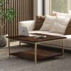 Skyler - Square Coffee Table - Dark Brown / Gold - Image 6