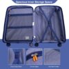 Expandable Hardshell Suitcase Double Spinner Wheels Pp Luggage Sets Lightweight Durable Suitcase With Tsa Lock, 3 Piece Set (20/24/28) - Navy - Image 5