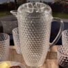 Diamond Cut Unbreakable Plastic Water Pitcher With Lid, 2.5 Quarts Acrylic, Easy Pour Spout - Clear - Image 4