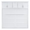 Full Size Space Saving Murphy Wall Bed With Top Cabinets, Flexible Slats - White - Image 12