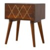 Inlay - Geo Brass Bedside Table - Chestnut - Image 3