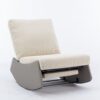 Modern Rocking Chair Recliner, Comfy Rocker Nursery Chair With Footrest, Accent Reading Chair, Upholstered Lounge Chair For Relaxing, Resting, Soft Padded Rocker For Indoor Living Room Bedroom - Gray - Image 3