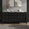 Stylish Storage Cabinet Sideboard With Unique Geometric Circle Door Design - Black - Image 2