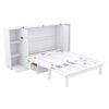 Full Size Murphy Bed With Shelves, Drawers And USB Ports - White - Image 2