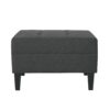 Classic Fabric Ottoman With Birch Wood Legs And High Quality Foam Padding - Dark Gray - Image 4