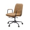 Eclarn - Top Grain Leather Office Chair - Brown - Image 3
