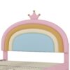 Full Size Upholstered Rainbow Design Bed, Velvet Princess Platform Bed With Storage Drawer, No Box - Spring Needed - Colorful / Pink - Image 6