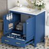Bathroom Vanity With Single Sink, Combo Cabinet Undermount Sink, Bathroom Storage Cabinet With 2 Doors And A Drawer, Soft Closing, Multifunctional Storage, Solid Wood Frame - Blue - Image 23