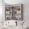 20 X 28" Bathroom Medicine Cabinet With Mirror Wall Mounted LED Bathroom Mirror Cabinet With Lights, Anti-Fog, Waterproof, Dimmable, 3000K~6000K, Single Door, Touch Swich, Storage Shelves - Silver - Image 10