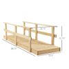 Outsunny - 7' Wooden Garden Bridge With Safety Rails, Backyard Footbridge For Ponds, Creeks, Streams - Natural - Image 3