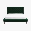 Dillon - Velvet Platform Bed Queen Size - Green - Image 2