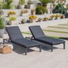 Navan - Modern Chaise Lounge Set With Water Resistant Cushions - Dark Gray - Image 2