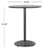 Elegant Cast Aluminum Round Bar Table With Romantic Filigree Design - Copper - Image 3