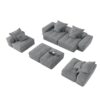 Modern Oversized Modular Sectional Sofa, Sparkling Chenille Fabric Soft Cushion Sofa With 8 Pillows, 8 Pieces Diy Combination Tufted Sofa, No Assembly Required - Gray - Image 21