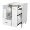 Solid Wood And 24" Bathroom Vanity With Sink, Deep Drawer, Door Shelf, 2 Tier Basket - White - Image 13