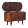 Rounded Lid Up Blanket Box - Walnut - Image 4