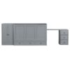 Queen Size Murphy Bed With USB Port, Large Drawer, And Wardrobe / Desk Combo Versatile Cabinet Bed - Gray - Image 13