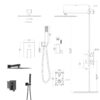 10" Square Dual Shower Head System Wall Mounted With Rough In Valve Modern Bathroom Fixture - Matte Black - Image 4