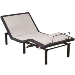 Ergonomic Twin Long Size Adjustable Bed With Zero Gravity Base - Gray