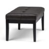 Lacey - Tufted Ottoman Bench - Distressed Black - Image 2