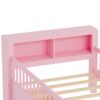 Twin Size Bed With Headboard Storage Rack, 2 Under Bed Drawers, 3 - Side Guardrails For Safety And Security - Pink - Image 12