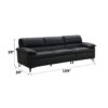 Eilene - Top Grain Leather Sofa - Black - Image 7