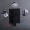 Modern Black Shower Faucet Set Rainfall System With 10" Shower Head And Handheld Combo Stainless Steel - Matte Black - Image 8