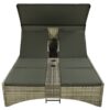 Patio Daybed Outdoor Daybed Sun Lounger With Shelter Roof With Adjustable Backrest, Storage Box And 2 Cup Holders For Patio, Balcony, Poolside - Gray - Image 9