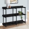 Accent Console Table For Entryway, Marble Look Contemporary & Modern - Black - Image 6