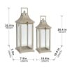 Candle Lantern Decorative, Hurricane Lantern Holder Decor For Indoor Outdoor, Home Garden Wedding - Ivory - Image 3