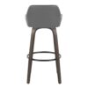 Daniella - Contemporary Fixed Height Barstool With Swivel With Round Footrest (Set of 2) - Walnut / Gray - Image 5