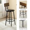 3 Piece Round Dining Table, Two-Level Small Dining Table With Storage, Bar Table, Two Upholstered Bar Chairs With Backrest - Antique Brown / Black - Image 2