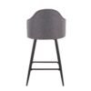 Ahoy - Contemporary Fixed Height Counter Stool With Square Footrest (Set of 2) - Black / Gray - Image 5