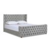 Brooklyn - King Tufted Panel Bed Headboard And Footboard Set - Opal Gray - Image 5