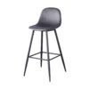 Bar Stools (Set of 2) Velvet Barstool Modern Counter Bar Height Chair With Back, Sturdy Metal Legs & Footrests, Island Stool For Kitchen Bar - Dark Gray - Image 9