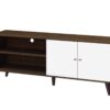 Amidon - TV Stand For TV's Up To 63", With 2 Storage Shelves & 1 Cabinet, Modern Entertainment Centre For TV In Living Room - White / Walnut - Image 5