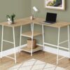 Computer Desk, Home Office, Corner, Storage Shelves, L-Shape, Work, Laptop, Contemporary, Modern - Natural - Image 3
