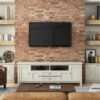 Warm Shaker - TV Media Stand - Antique White - Image 8