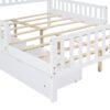 Full Size Platform Bed With Guardrails On Both Sides And 2 Storage Drawers - White - Image 6