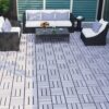 Light Interlocking Deck Tiles 30 Pieces Checker Pattern Outdoor Flooring For Patio Balcony Pool Side - Light Gray - Image 16