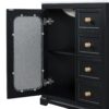 Bathroom Vanity With A Soft Close Glass Door, Adjustable Shelves, And Three Drawers - Black - Image 16