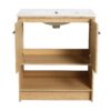 Modern 30" Bathroom Vanity With Ceramic Sink, Freestanding Cabinet, 2 Soft Closing Doors - Oak - Image 19